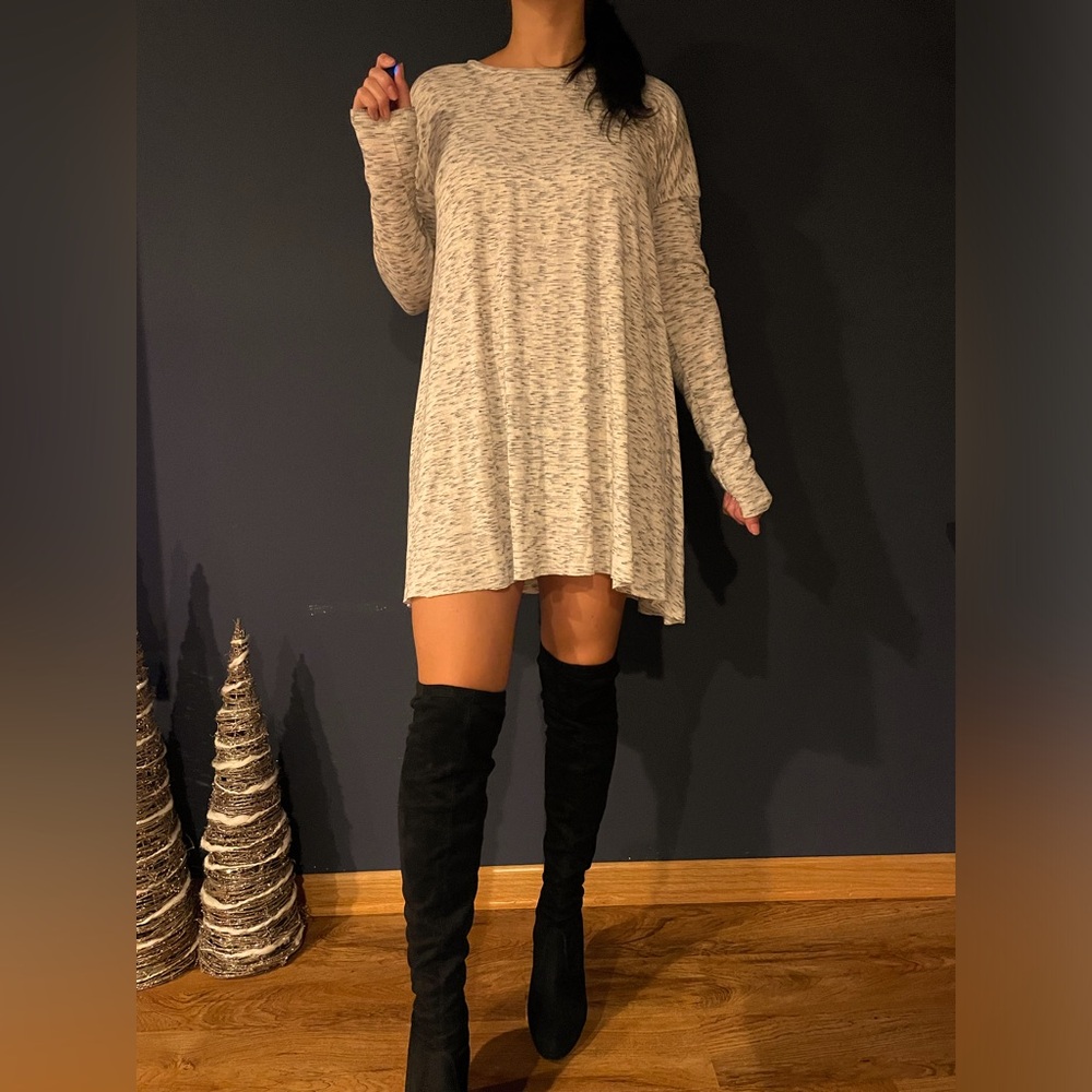Light Heather Gray Shirt Dress